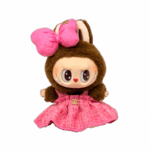 POP MART The Monsters Labubu Fashion Dress - Chanel Style Dress - Pink Headband