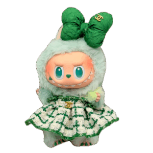 POP MART The Monsters Labubu Fashion Dress - Chanel Style Dress - Green