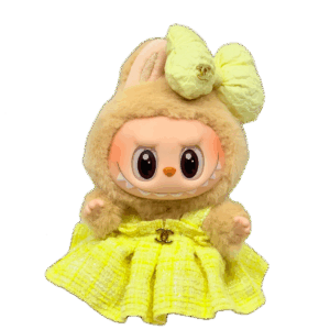 POP MART The Monsters Labubu Fashion Dress - Chanel Style Dress - Yellow