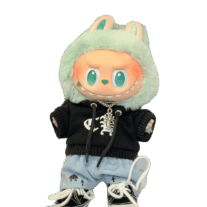 POP MART The Monsters Labubu Fashion Dress - Chrome Hearts Style Outfit - Black