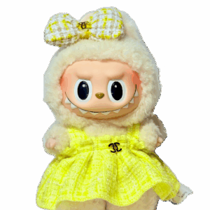 POP MART The Monsters Labubu Fashion Dress - Chanel Style Dress - Yellow Headband - Version 2.0
