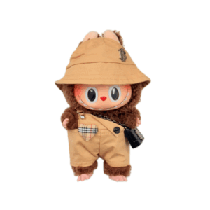 POP MART The Monsters Labubu Fashion Dress - Burberry Style Outfit  - Brown