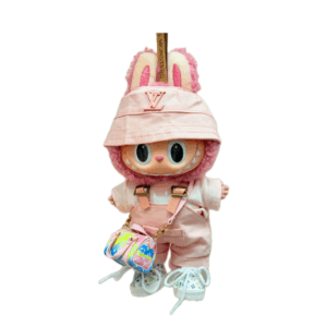 POP MART The Monsters Labubu Fashion Dress - Louis Vuitton Style Overalls Outfit  - Light Pink